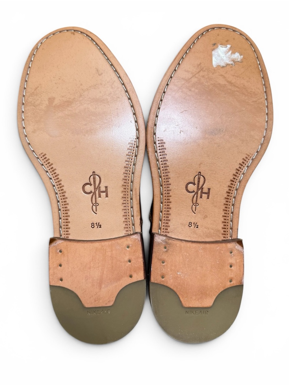 Cole Haan Tan Leather Wingtip Double Monk Strap Shoes 8.5 NWOB - Picture 9 of 9